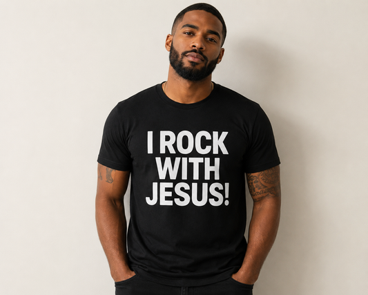 I ROCK WITH JESUS!™ Unisex Tee – Bold Faith Meets Everyday Style