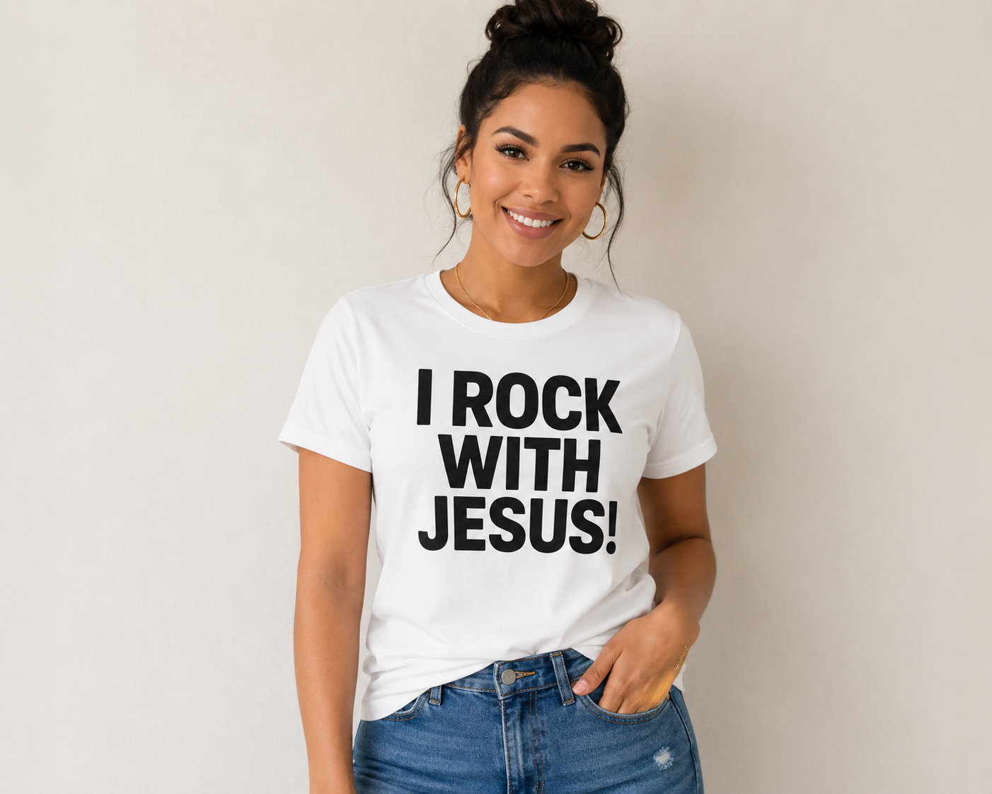 I ROCK WITH JESUS!™ Unisex Tee – Bold Faith Meets Everyday Style